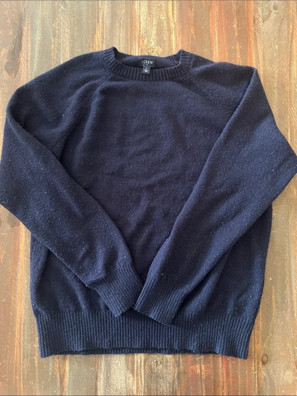 J. Crew Men's Wool Navy Crewneck Sweater